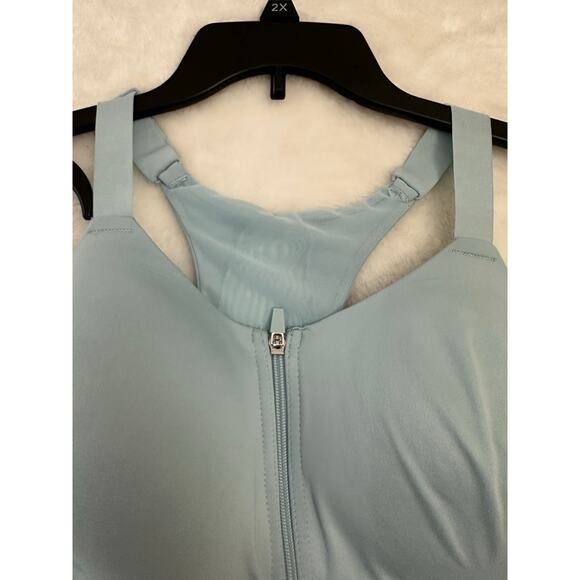 NWT Layer8 Blue Zip Front Bra 1X Padded Sports 2pc Lot - Picture 6 of 8
